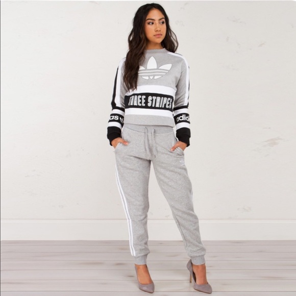 sweatshirt and sweatpants set adidas